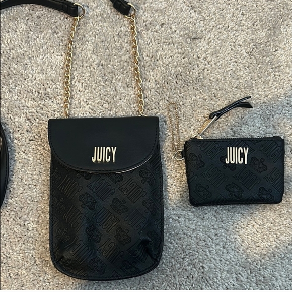 Juicy Couture Black Crossbody Bag with Gold Chain - Picture 1 of 6
